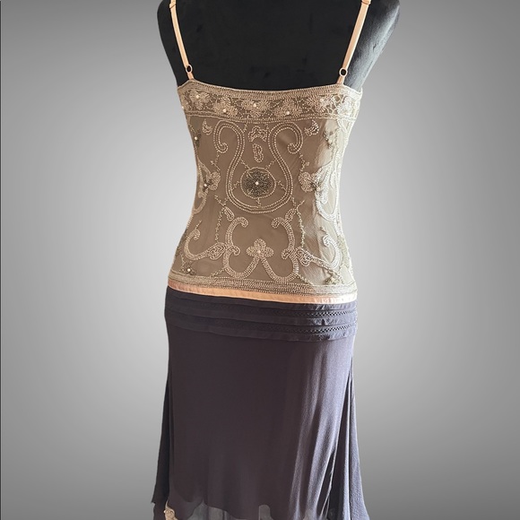 Vintage Cache Beaded/Sequined Silk Dress - Picture 2 of 6